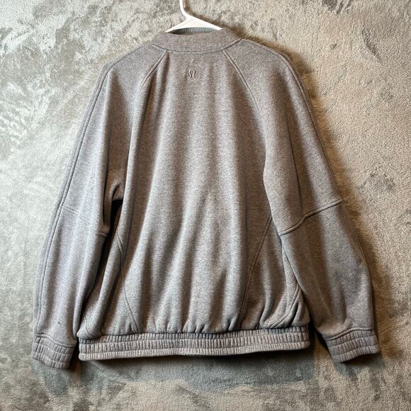 Lululemon Scuba Oversized Varsity Jacket Plush Heathered Medium Large Grey - Picture 3 of 8
